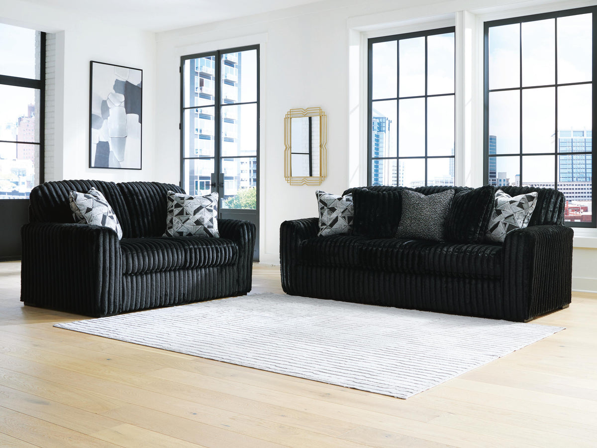 J&M Furniture - Ashley Furniture - Midnight-Madness Sofa and Loveseat - Sofa and Loveseat - 98103U9