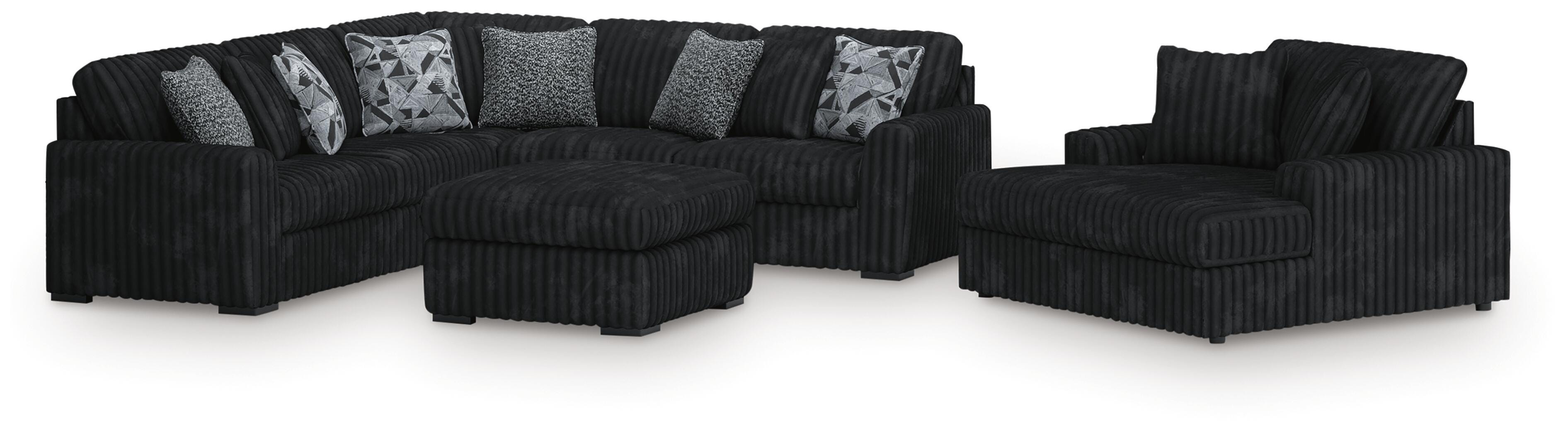 J&M Furniture - Ashley Furniture - Midnight-Madness 3-Piece Sectional, Chaise and Oversized Accent Ottoman - 3-Piece Sectional, Chaise and Oversized Accent Ottoman - 98103U1