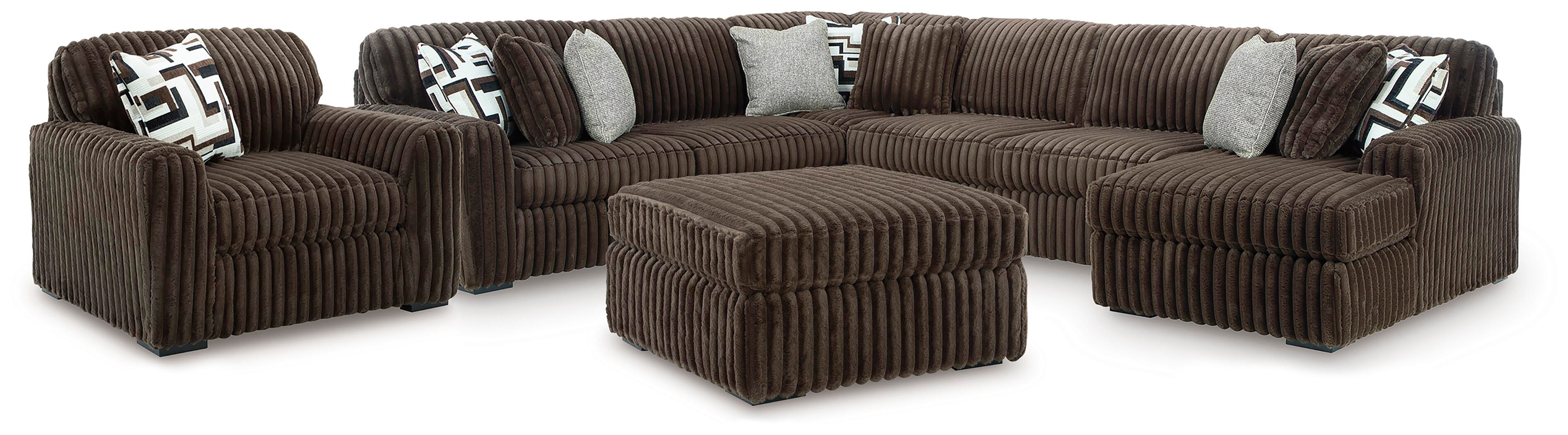 J&M Furniture - Ashley Furniture - Midnight-Madness 4-Piece Sectional with Chaise, Oversized Chair and Ottoman - 4-Piece Sectional with Chaise, Oversized Chair and Ottoman - 98104U6