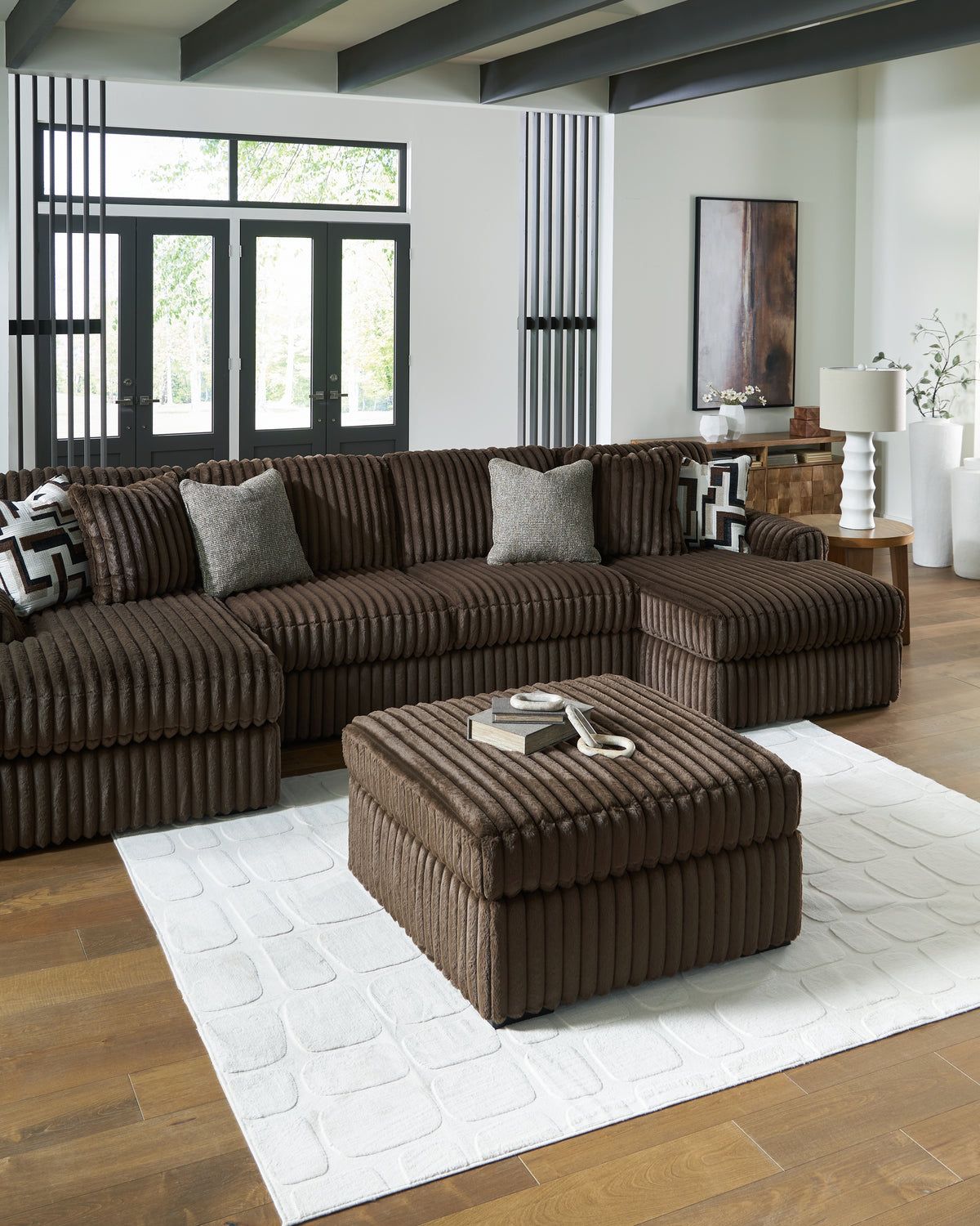 J&M Furniture - Ashley Furniture - Midnight-Madness Super Chaise - RAF Super Chaise / Onyx - 98103S8