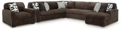 J&M Furniture - Ashley Furniture - Midnight-Madness 4-Piece Sectional and Oversized Chair - 4-Piece Sectional and Oversized Chair - 98104S27