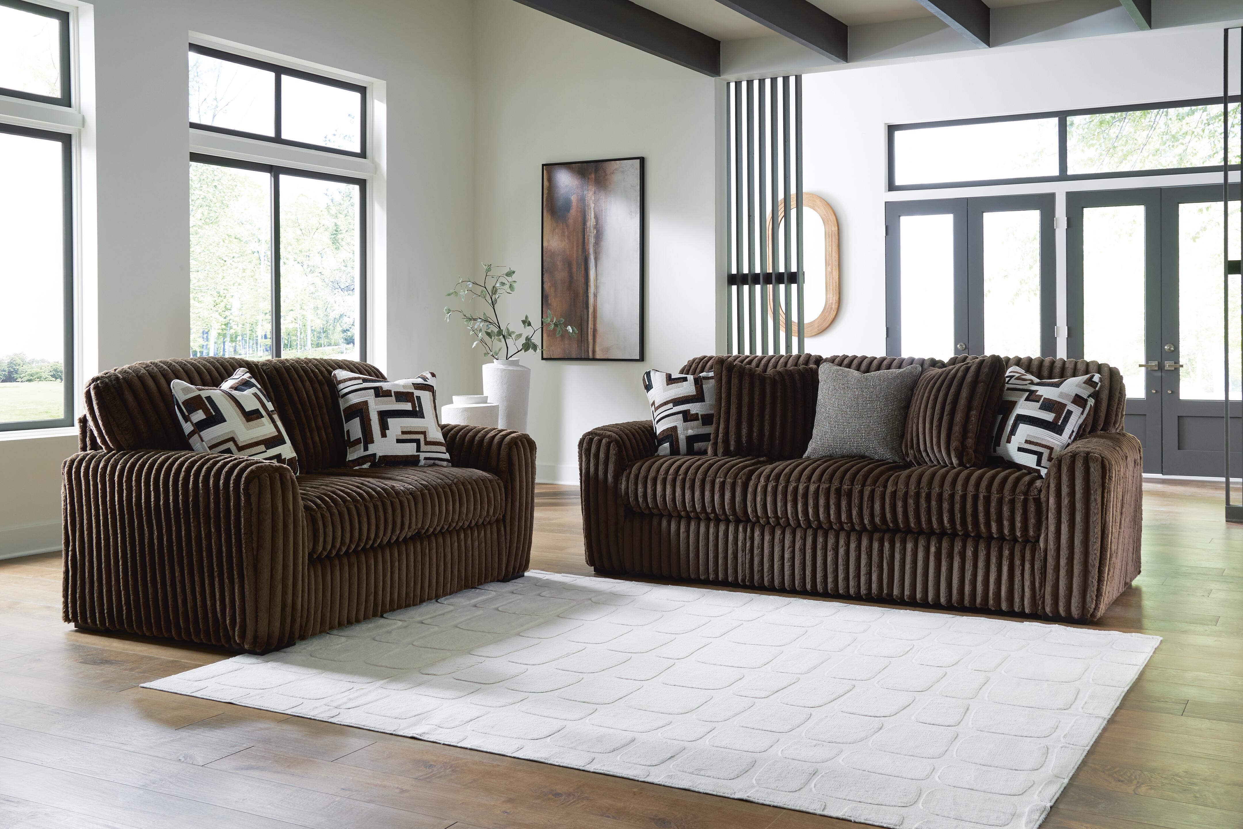 J&M Furniture - Ashley Furniture - Midnight-Madness Sofa and Loveseat - Sofa and Loveseat / Chocolate - 98104U1