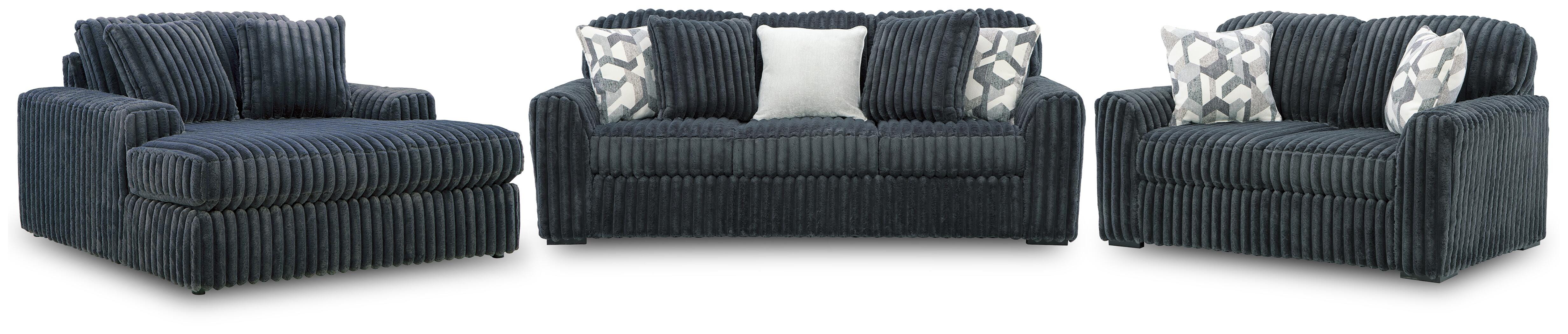 J&M Furniture - Ashley Furniture - Midnight-Madness Sofa, Loveseat and Oversized Chaise - Sofa, Loveseat and Oversized Chaise - 98105U2