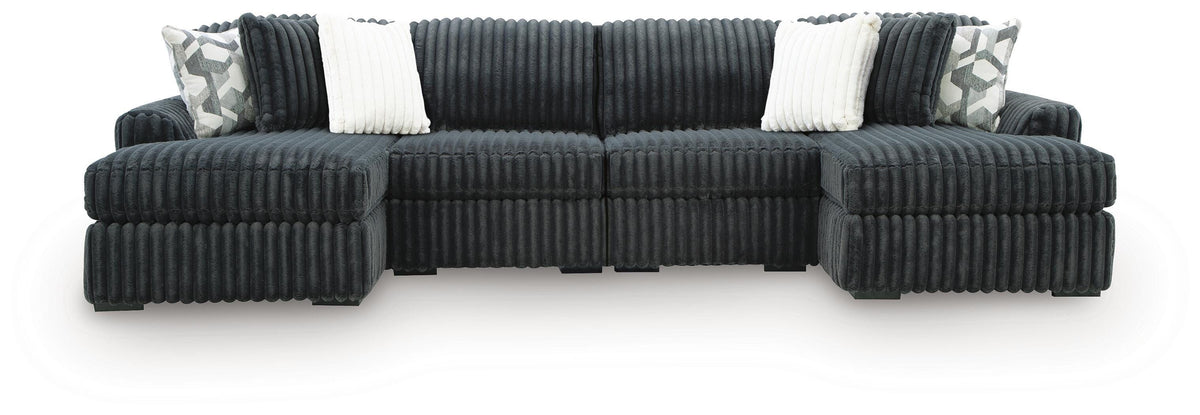 J&M Furniture - Ashley Furniture - Midnight-Madness 4-Piece Double Chaise Sectional - RAF 4-Piece Double Chaise Sectional - 98105S19