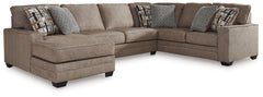 J&M Furniture - Ashley Furniture - Cannonbrook 3-Piece Sectional with Chaise - LAF 3-Piece Sectional with Chaise / Nutmeg - 98201S2
