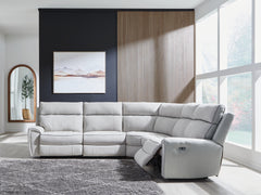 J&M Furniture - Ashley Furniture - Social Pointe 5-Piece Power Reclining Sectional - 5-Piece Power Reclining Sectional / Pearl/Ash - PC98802S8