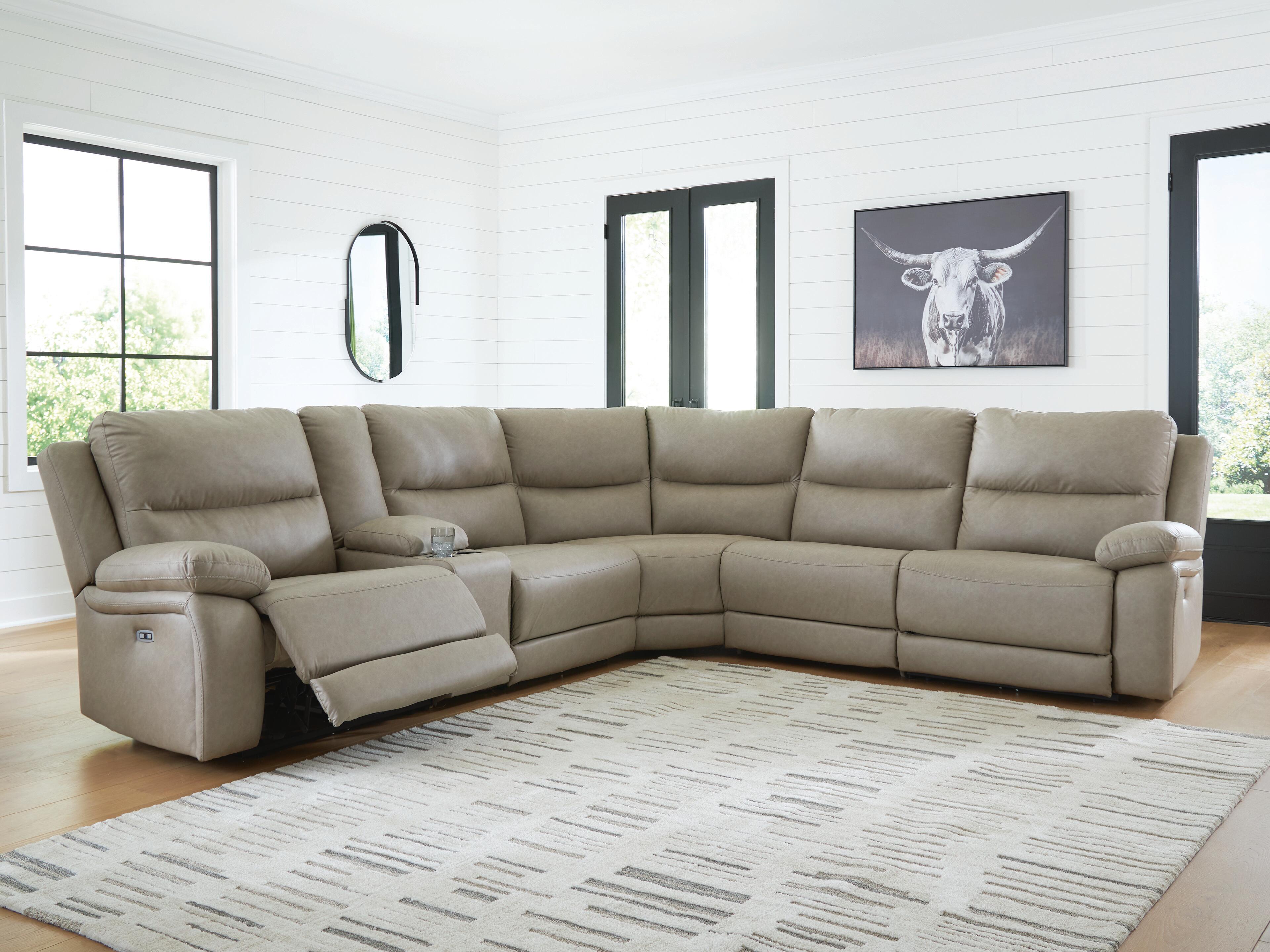 J&M Furniture - Ashley Furniture - Narwhal Place 6-Piece Reclining Sectional with Storage Console - 6-Piece Reclining Sectional with Storage Console - PC99201S36