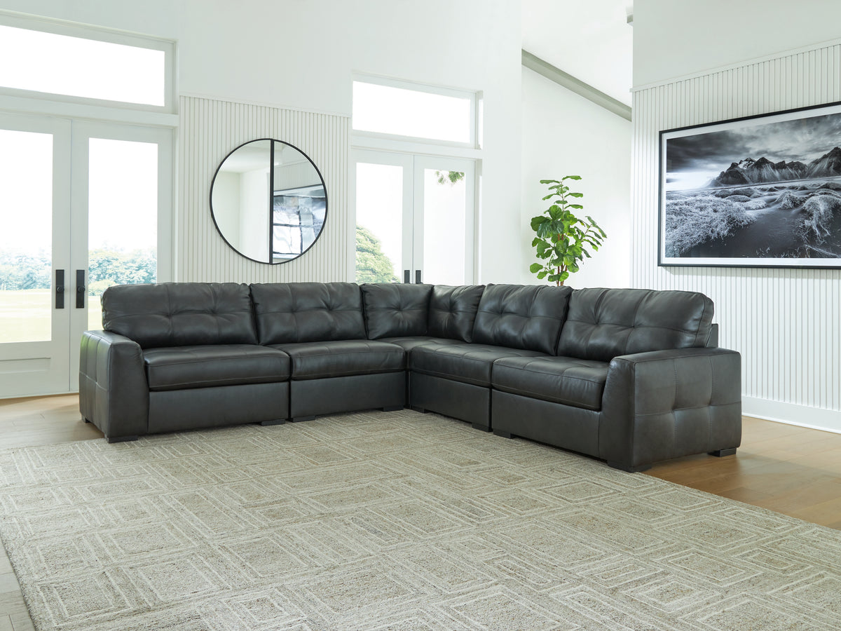 J&M Furniture - Ashley Furniture - Brindley Pier 5-Piece Sectional - RAF 5-Piece Sectional / Fog - 99503S3