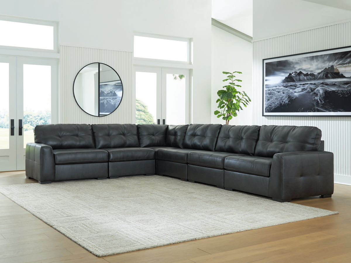 J&M Furniture - Ashley Furniture - Brindley Pier 6-Piece Sectional - RAF 6-Piece Sectional / Fog - 99503S5