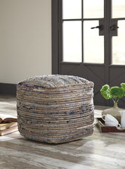 J&M Furniture - Ashley Furniture - Absalom Pouf - Pouf / Denim - A1000550
