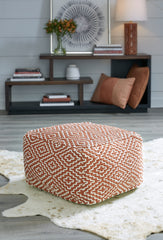J&M Furniture - Ashley Furniture - Brynnsen Pouf - Pouf / Teal/Ivory - A1001055
