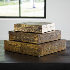 J&M Furniture - Ashley Furniture - Keldy Box (Set of 3) - Box Set (3/CN) / Antique Brass Finish - A2000490
