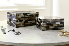 J&M Furniture - Ashley Furniture - Ellford Box (Set of 2) - Box Set (Set of 2) / Black/Brown/Cream - A2000596