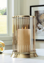 J&M Furniture - Ashley Furniture - Aavinson Candle Holder - Candle Holder / Amber/Gold Finish - A2000688