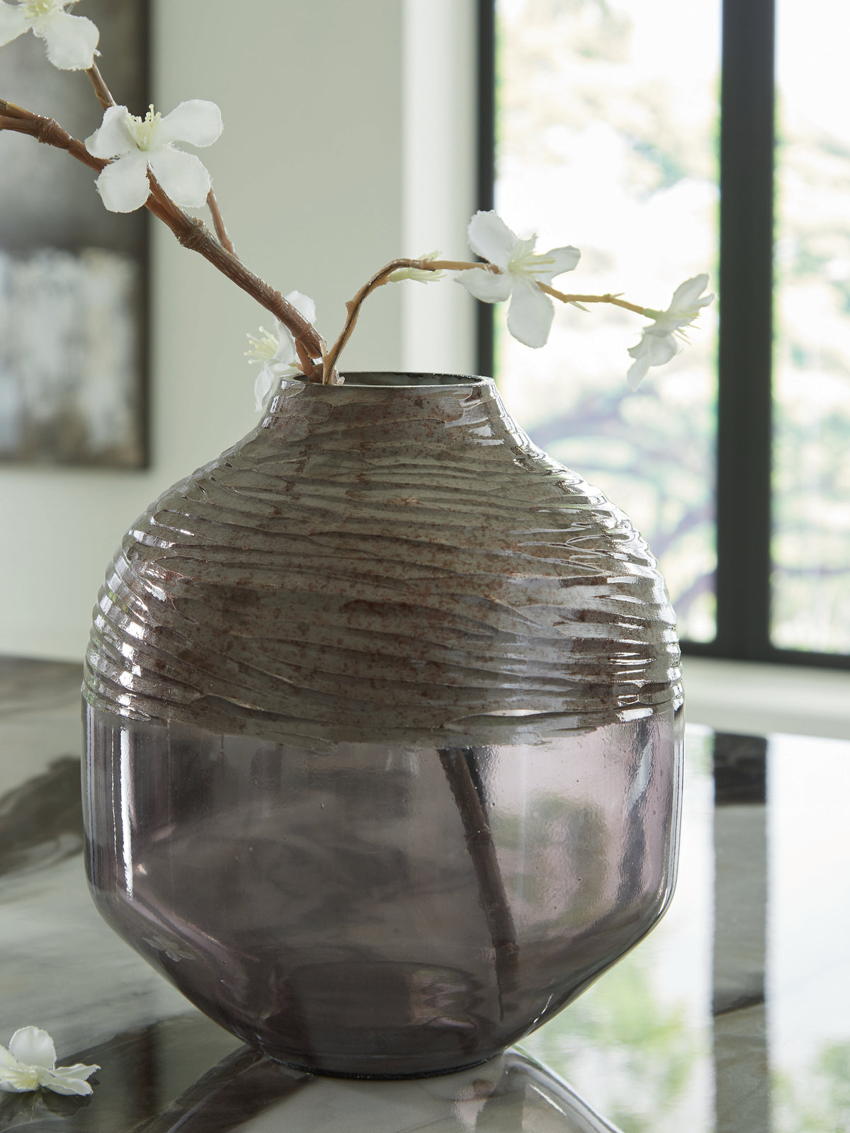 J&M Furniture - Ashley Furniture - Harpwick Vase - Vase / Iridescent Gray - A2000725
