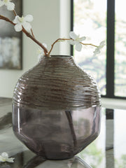 J&M Furniture - Ashley Furniture - Harpwick Vase - Vase / Iridescent Gray - A2000725
