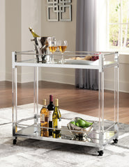J&M Furniture - Ashley Furniture - Chaseton Bar Cart - Bar Cart / Clear/Silver Finish - A4000501