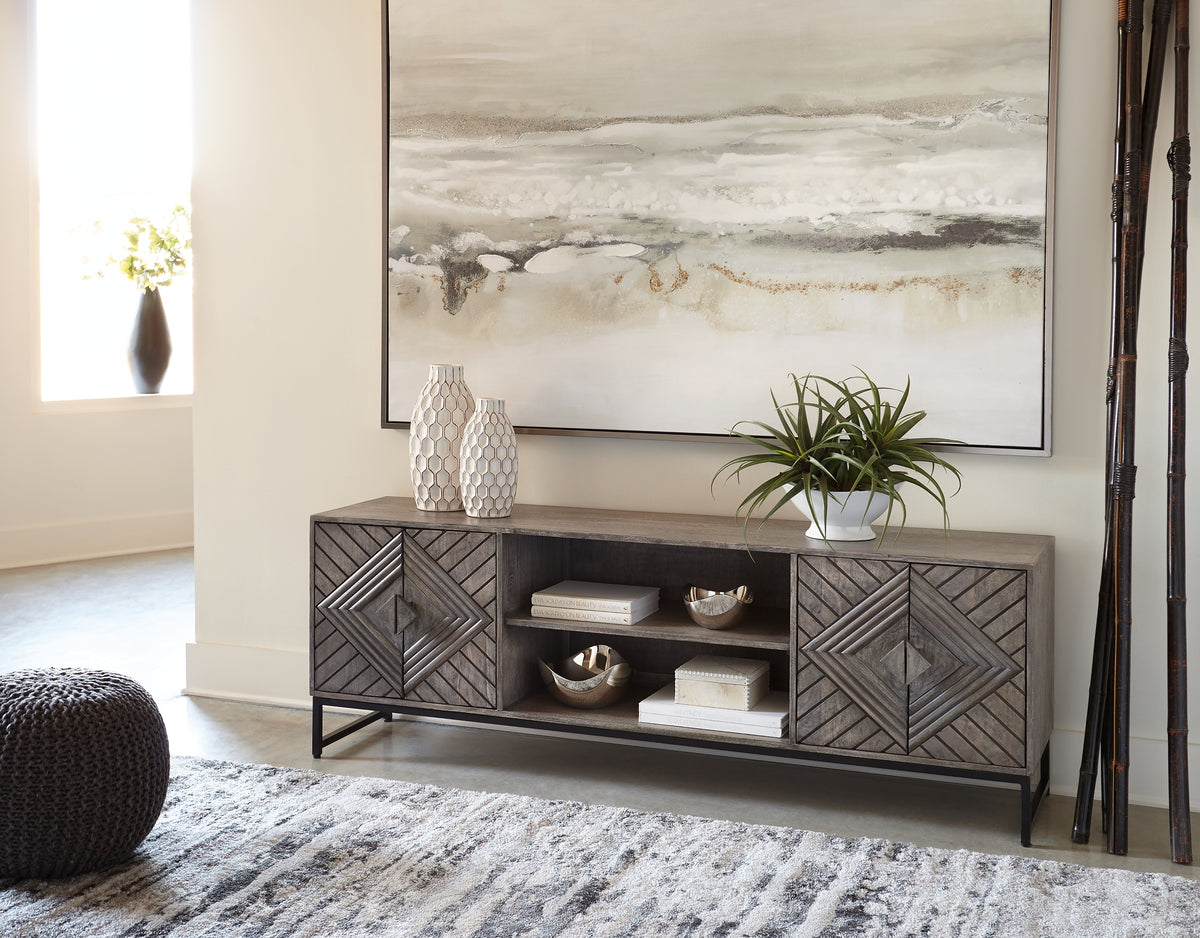 J&M Furniture - Ashley Furniture - Treybrook Accent Cabinet - Accent Cabinet / Distressed Gray - A4000512