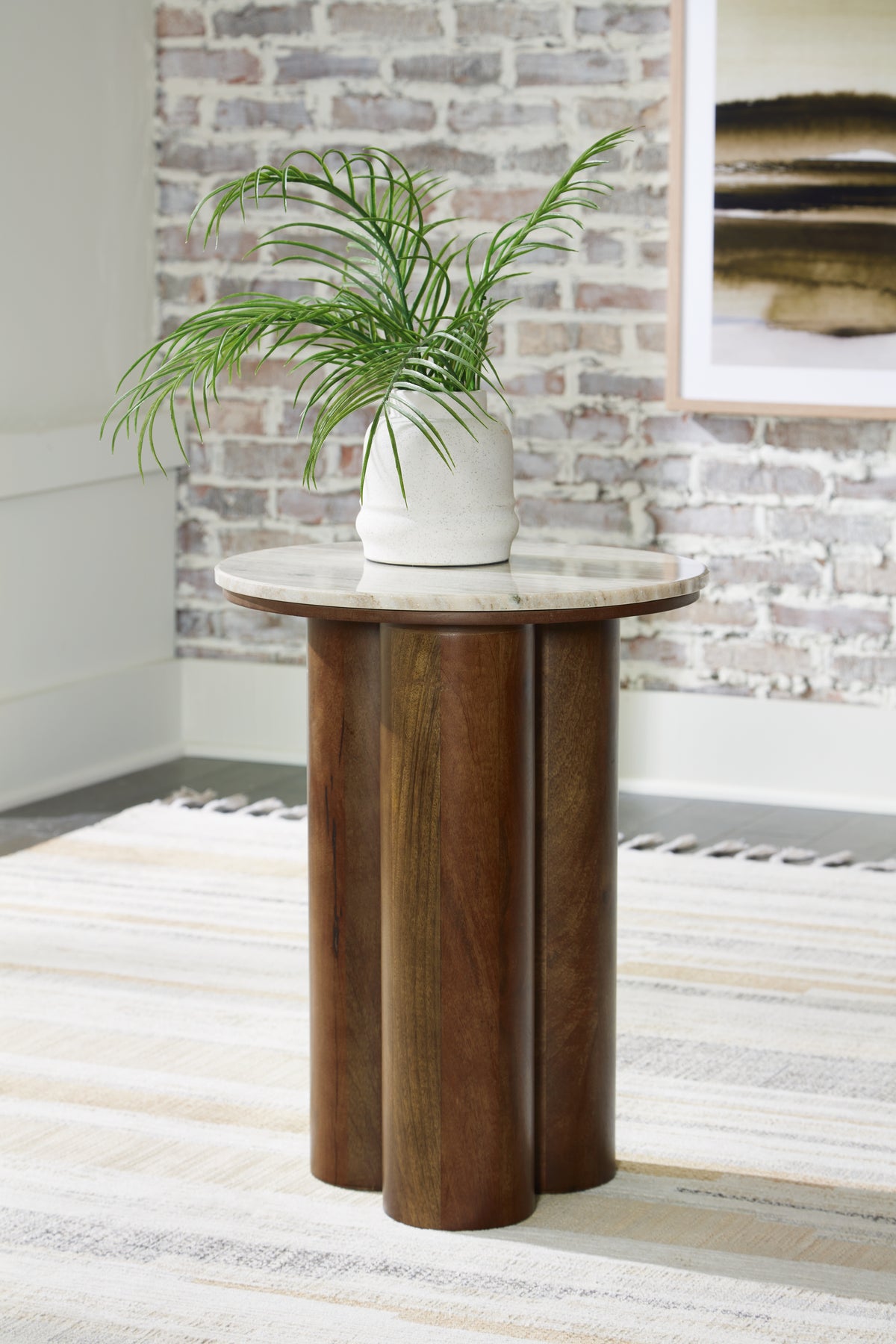 J&M Furniture - Ashley Furniture - Henfield Accent Table - Accent Table / Beige/Brown - A4000623