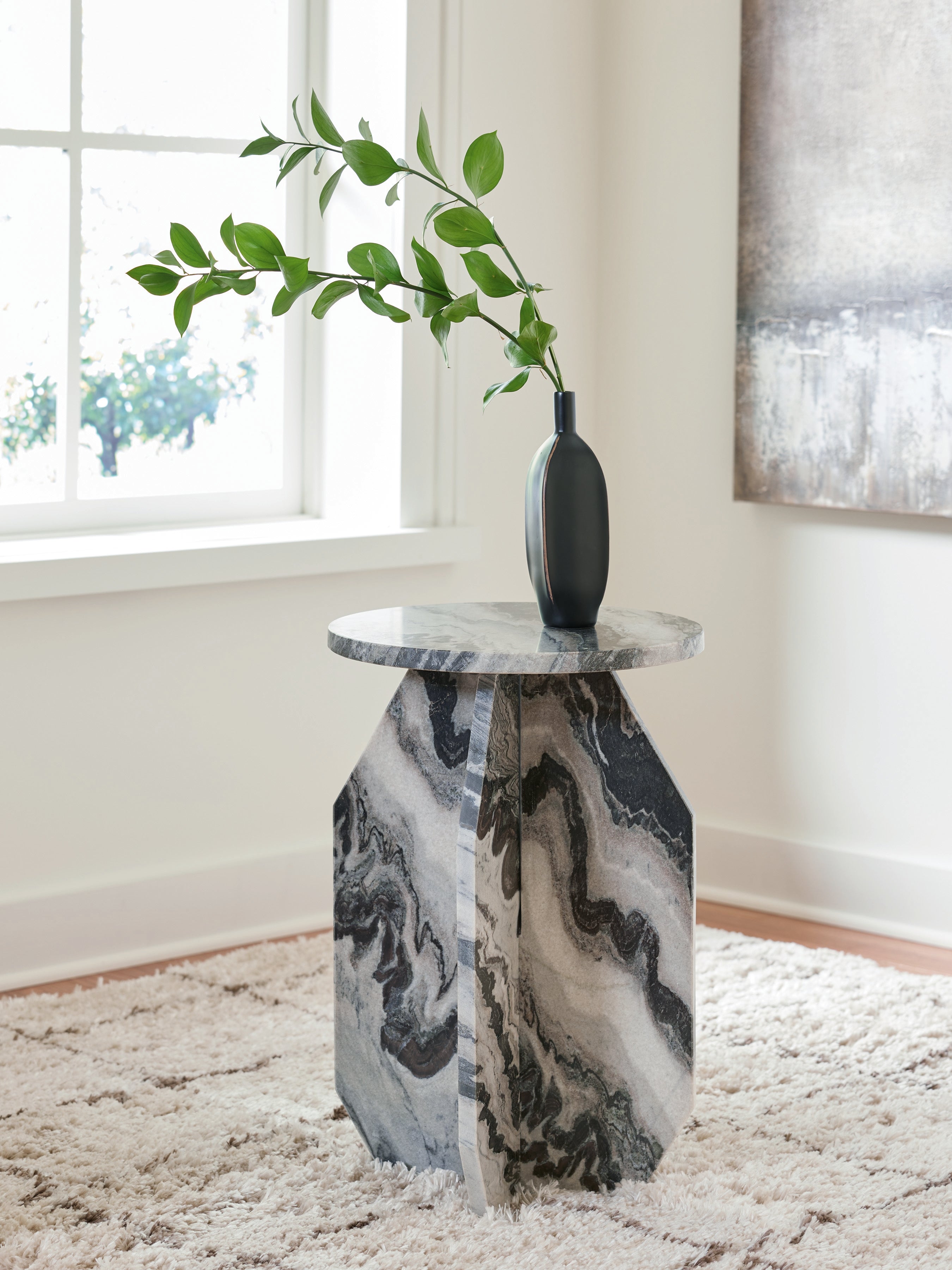 J&M Furniture - Ashley Furniture - Wrenlane Accent Table - Accent Table / Black/White/Taupe - A4000646