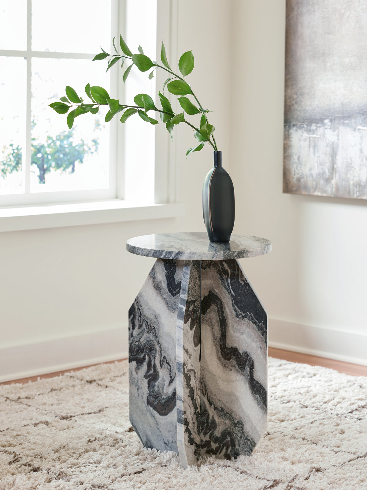 J&M Furniture - Ashley Furniture - Wrenlane Accent Table - Accent Table / Black/White/Taupe - A4000646