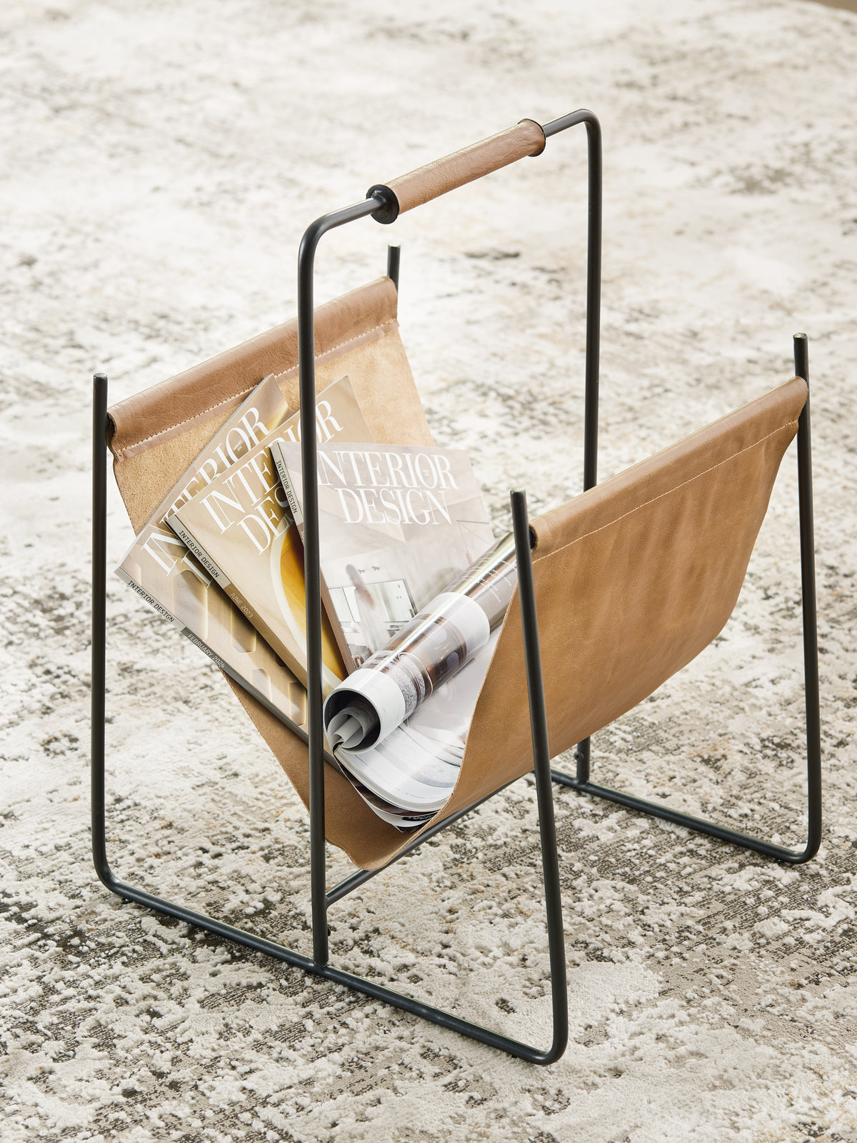 J&M Furniture - Ashley Furniture - Faronworth Magazine Rack - Magazine Rack / Brown/Black - A4000668