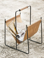 J&M Furniture - Ashley Furniture - Faronworth Magazine Rack - Magazine Rack / Brown/Black - A4000668