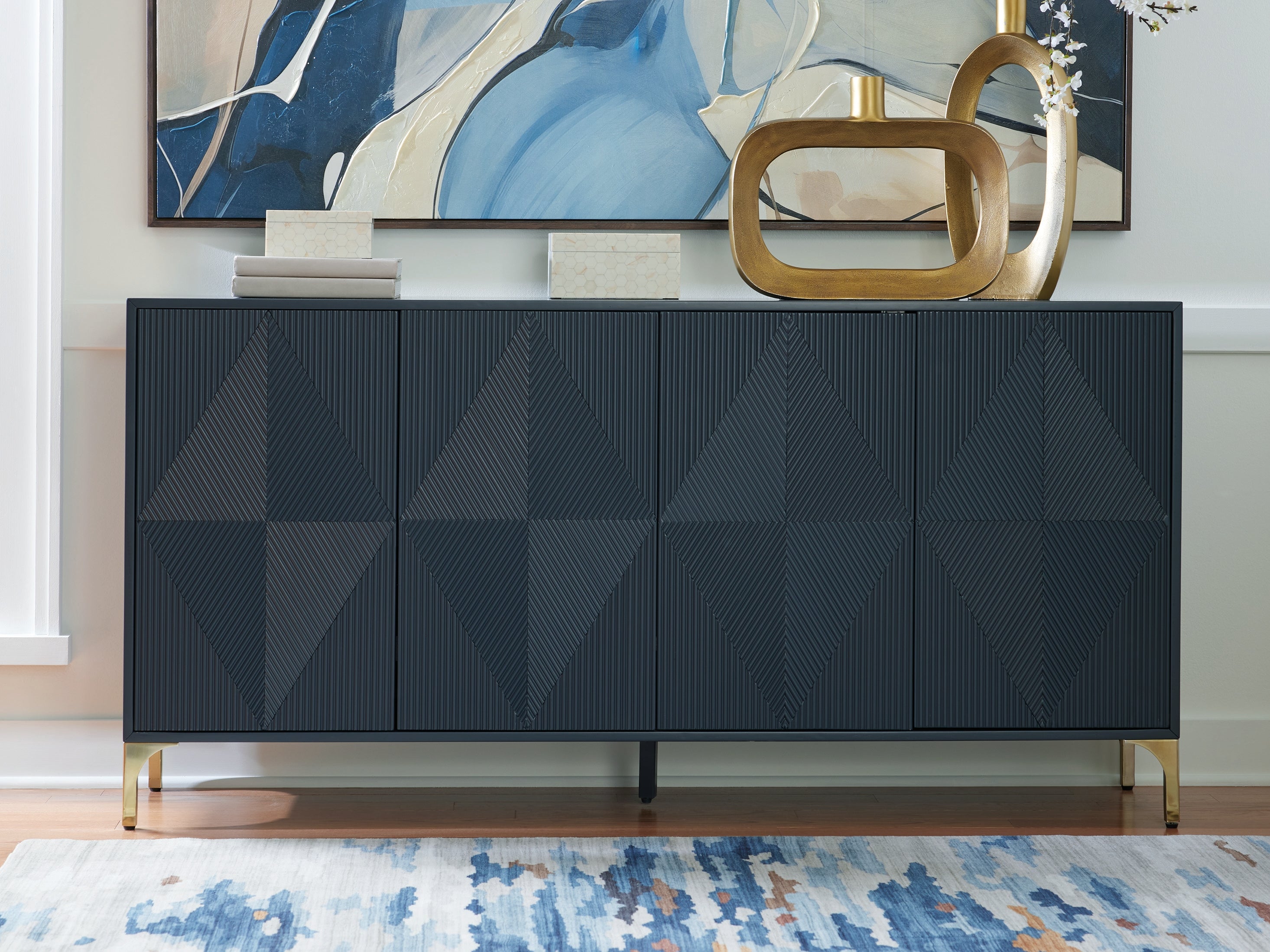 J&M Furniture - Ashley Furniture - Loirwick Accent Cabinet - Accent Cabinet / Dark Blue - A4000677