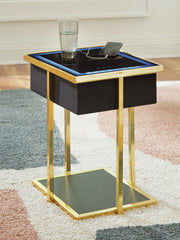 J&M Furniture - Ashley Furniture - Rexwell Accent Table with Speaker - Accent Table with Speaker / Black/Gold Finish - A4000681