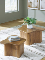 J&M Furniture - Ashley Furniture - Abeford Accent Coffee Table (Set of 2) - Accent Cocktail TBL Set (Set of 2) / Brown - A4000711