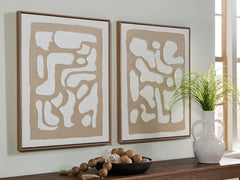 J&M Furniture - Ashley Furniture - Waldett Wall Art (Set of 2) - Wall Art Set (Set of 2) / Beige/White - A8000503