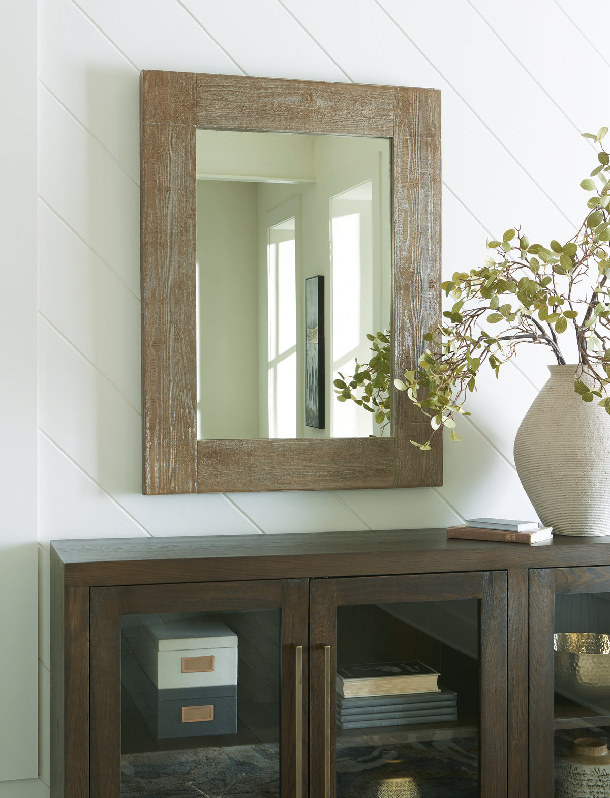 J&M Furniture - Ashley Furniture - Waltleigh Accent Mirror - Accent Mirror / Distressed Brown - A8010277