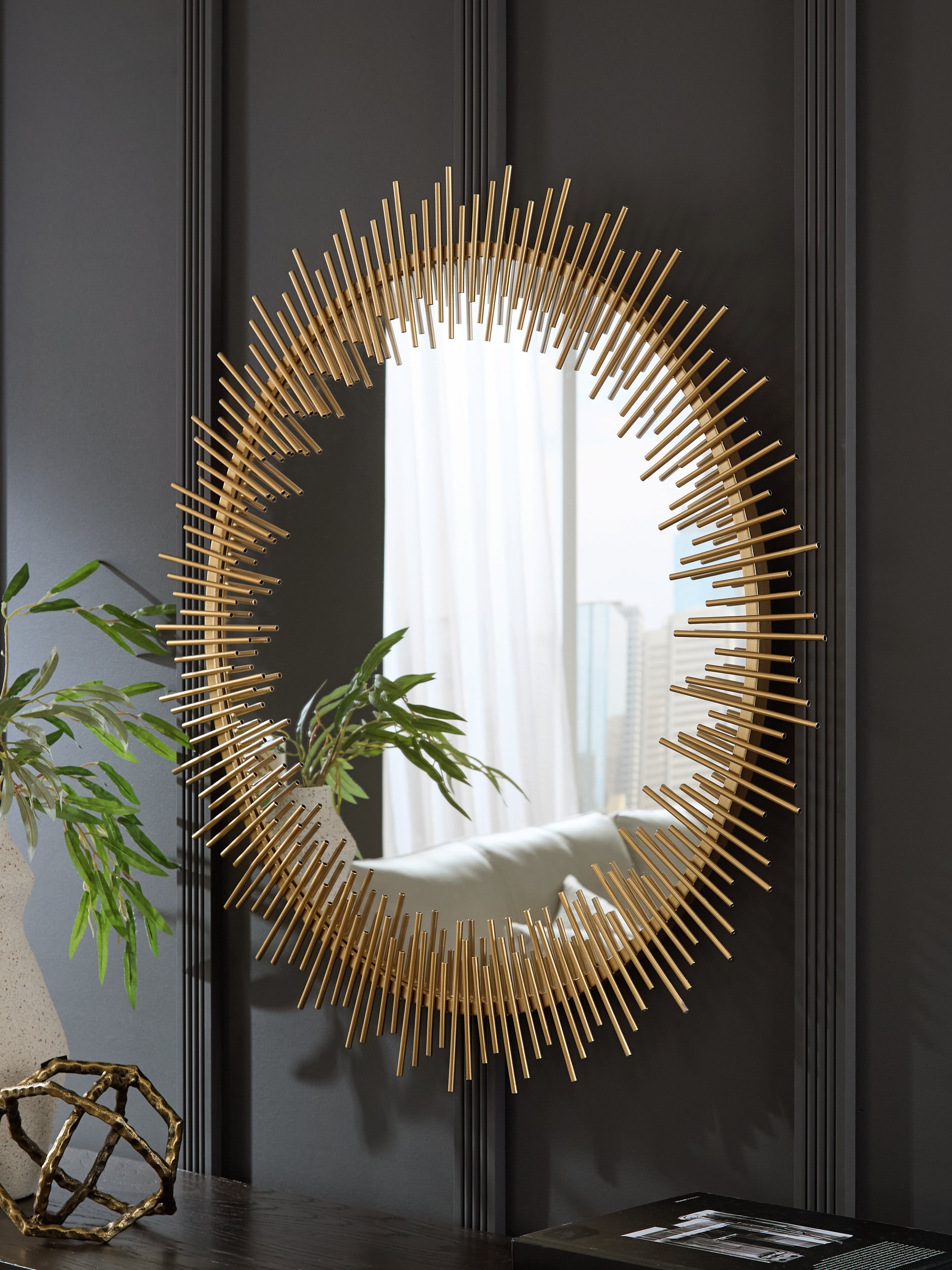 J&M Furniture - Ashley Furniture - Wainport Accent Mirror - Accent Mirror / Gold Finish - A8010405