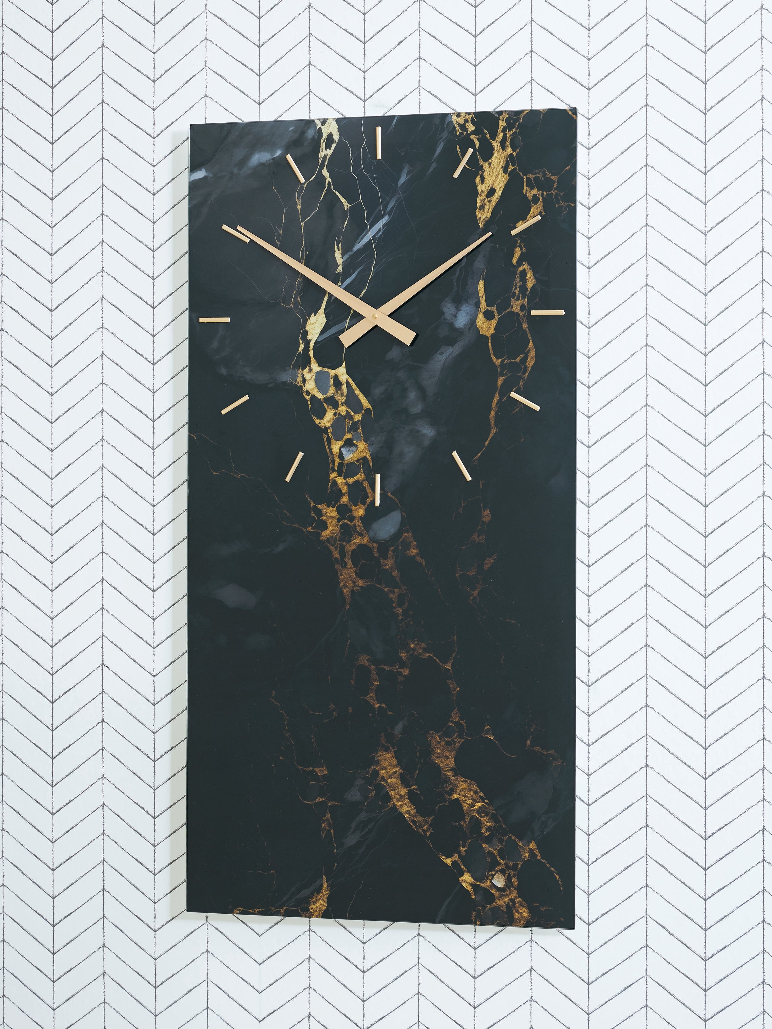 J&M Furniture - Ashley Furniture - Teague Wall Clock - Wall Clock / Black/Gold Finish - A8010430
