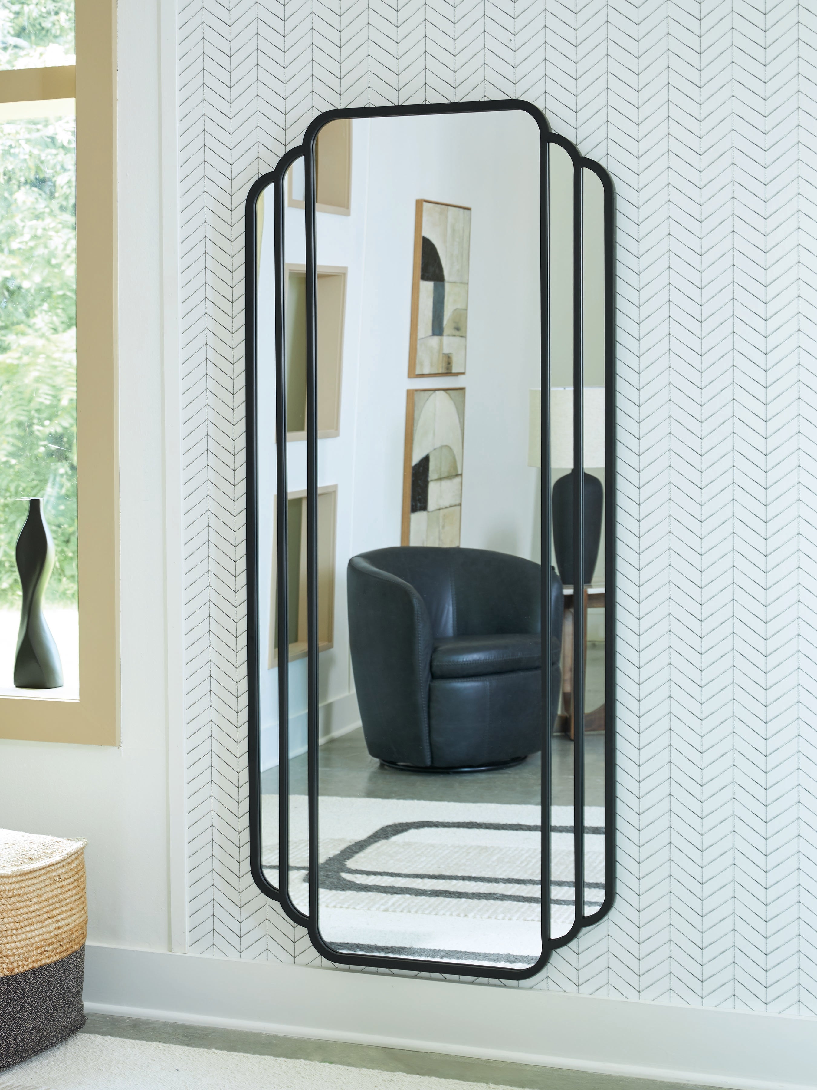 J&M Furniture - Ashley Furniture - Antigone Floor Mirror - Floor Mirror / Black - A8010434