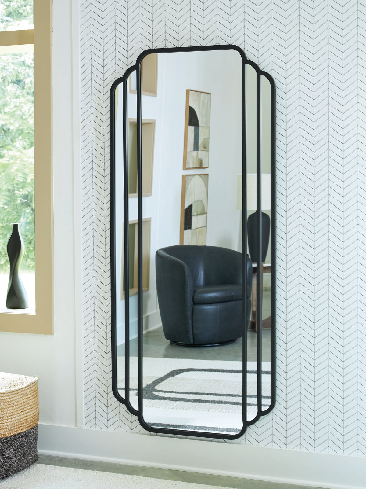 J&M Furniture - Ashley Furniture - Antigone Floor Mirror - Floor Mirror / Black - A8010434