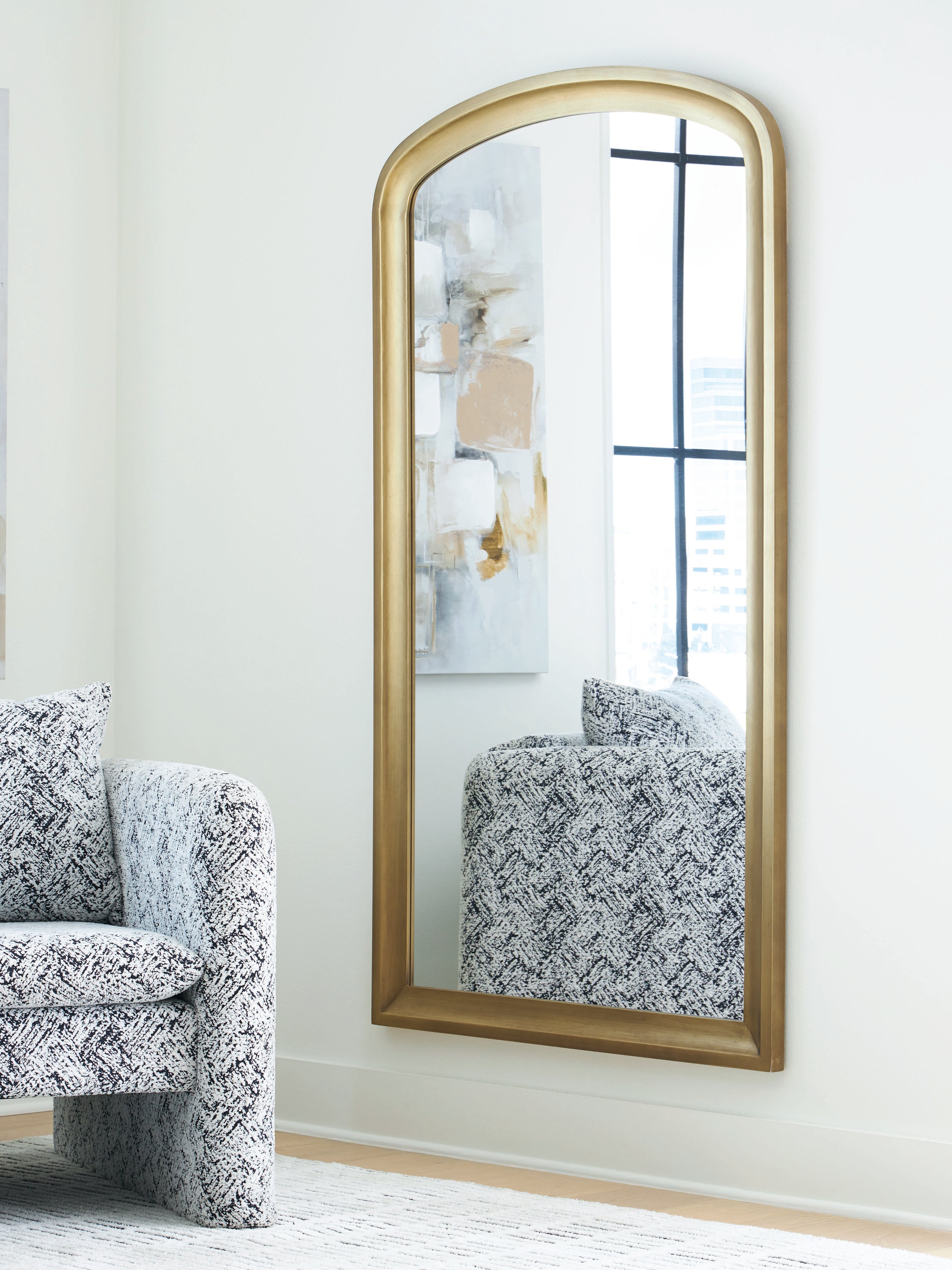 J&M Furniture - Ashley Furniture - Fintan Floor Mirror - Floor Mirror / Gold Finish - A8010436