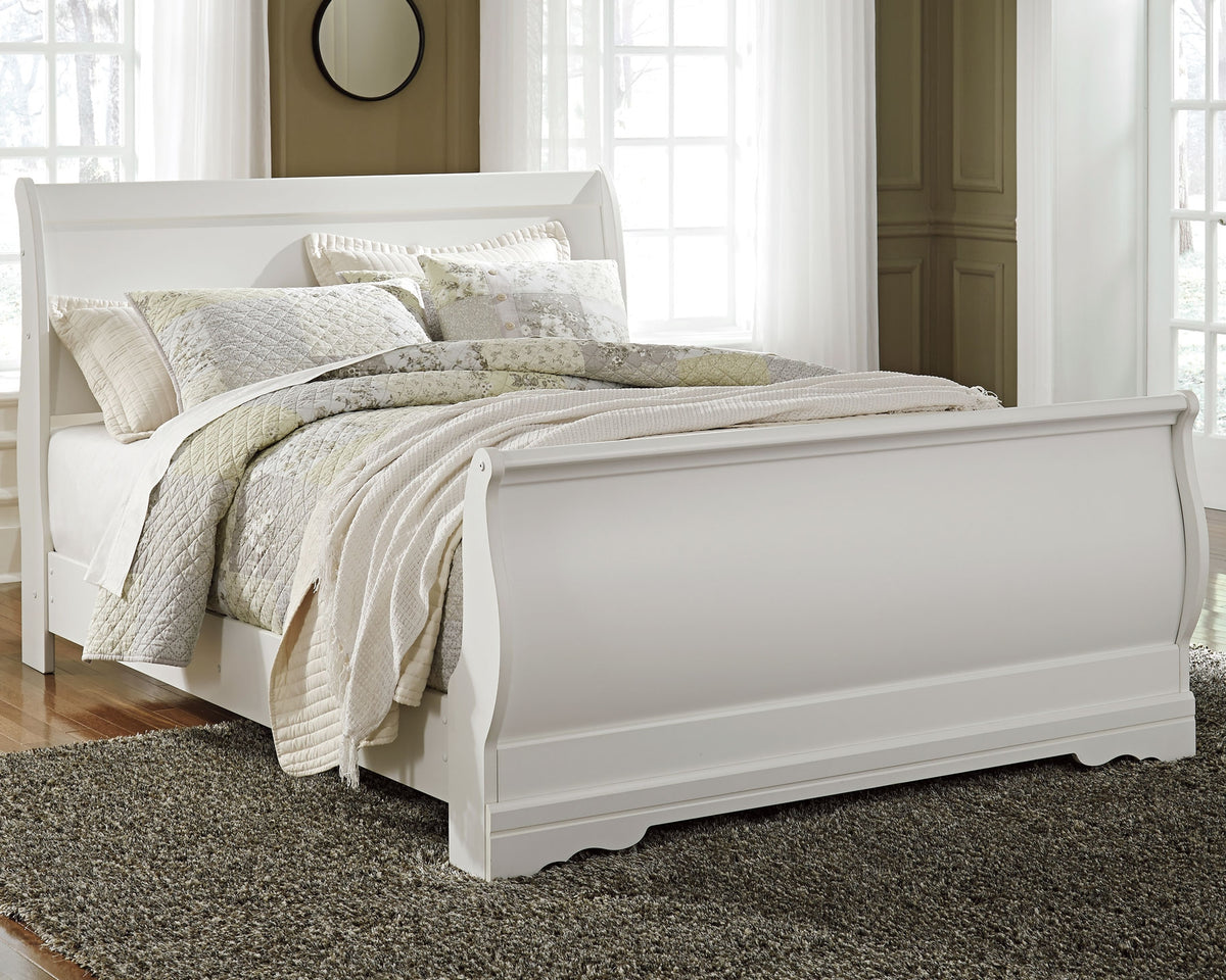 J&M Furniture - Ashley Furniture - Anarasia Queen Sleigh Bed - Queen Sleigh Bed / White - B129B4