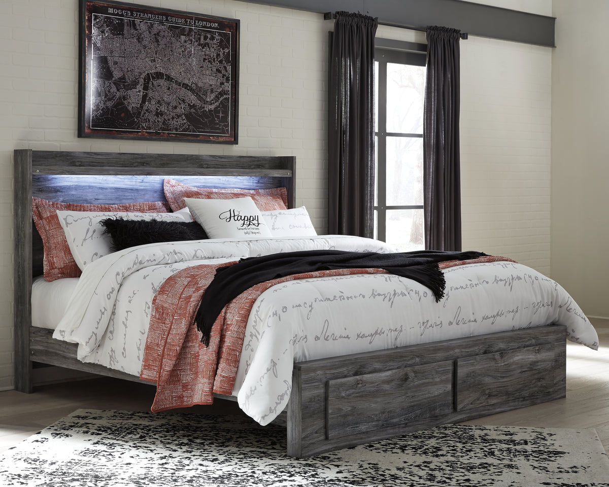 J&M Furniture - Ashley Furniture - Baystorm King Panel Bed with 2 Storage Drawers - King Panel Bed with 2 Storage Drawers / Gray - B221B12