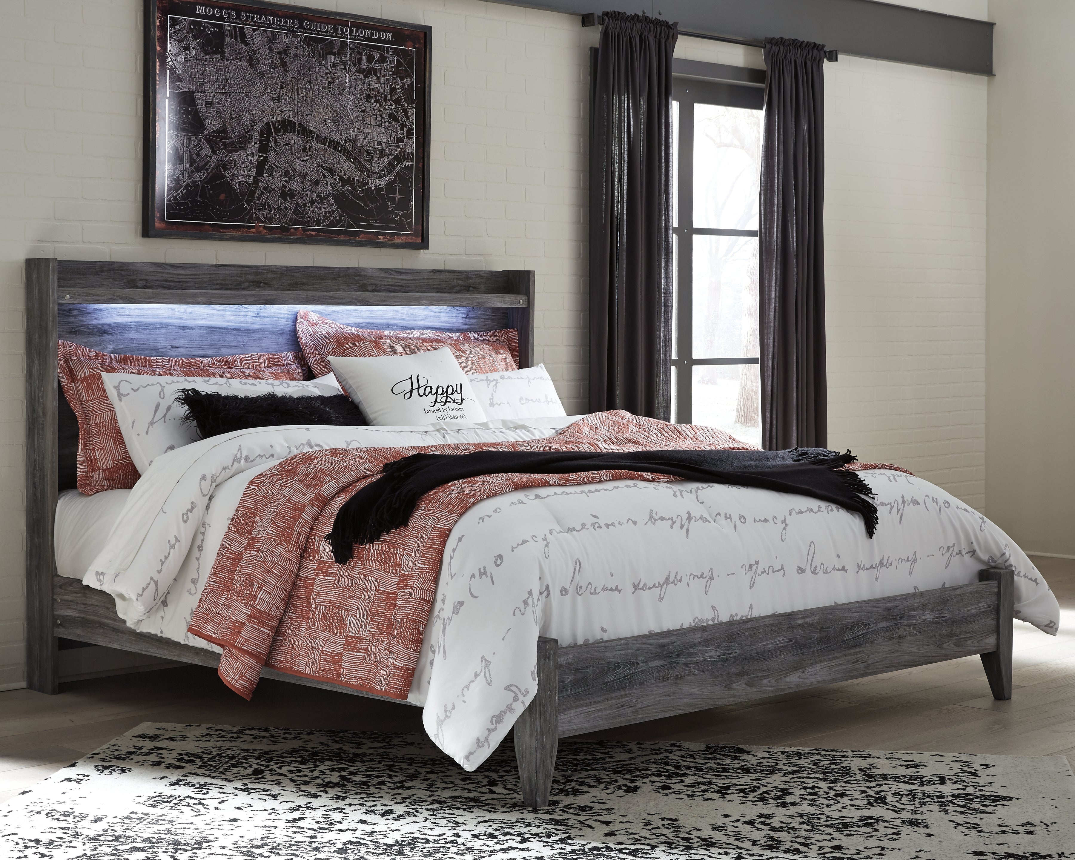 J&M Furniture - Ashley Furniture - Baystorm King Panel Bed - King Panel Bed / Gray - B221B11