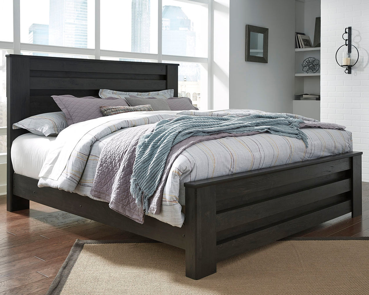 J&M Furniture - Ashley Furniture - Brinxton King Panel Bed - King Panel Bed / Charcoal - B249B4