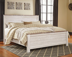 J&M Furniture - Ashley Furniture - Willowton California King Panel Bed - California King Panel Bed / Whitewash - B267B28