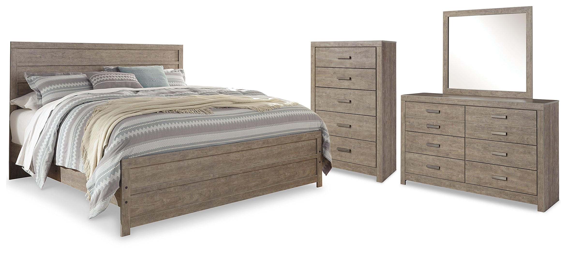 J&M Furniture - Ashley Furniture - Culverbach King Panel Bed, Dresser, Mirror and Chest - King Panel Bed, Dresser, Mirror and Chest - B070B30