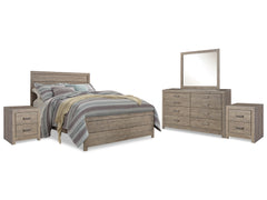 J&M Furniture - Ashley Furniture - Culverbach Queen Bed with Mirrored Dresser and 2 Nightstand - Queen Bed with Mirrored Dresser and 2 Nightstand - B070B11