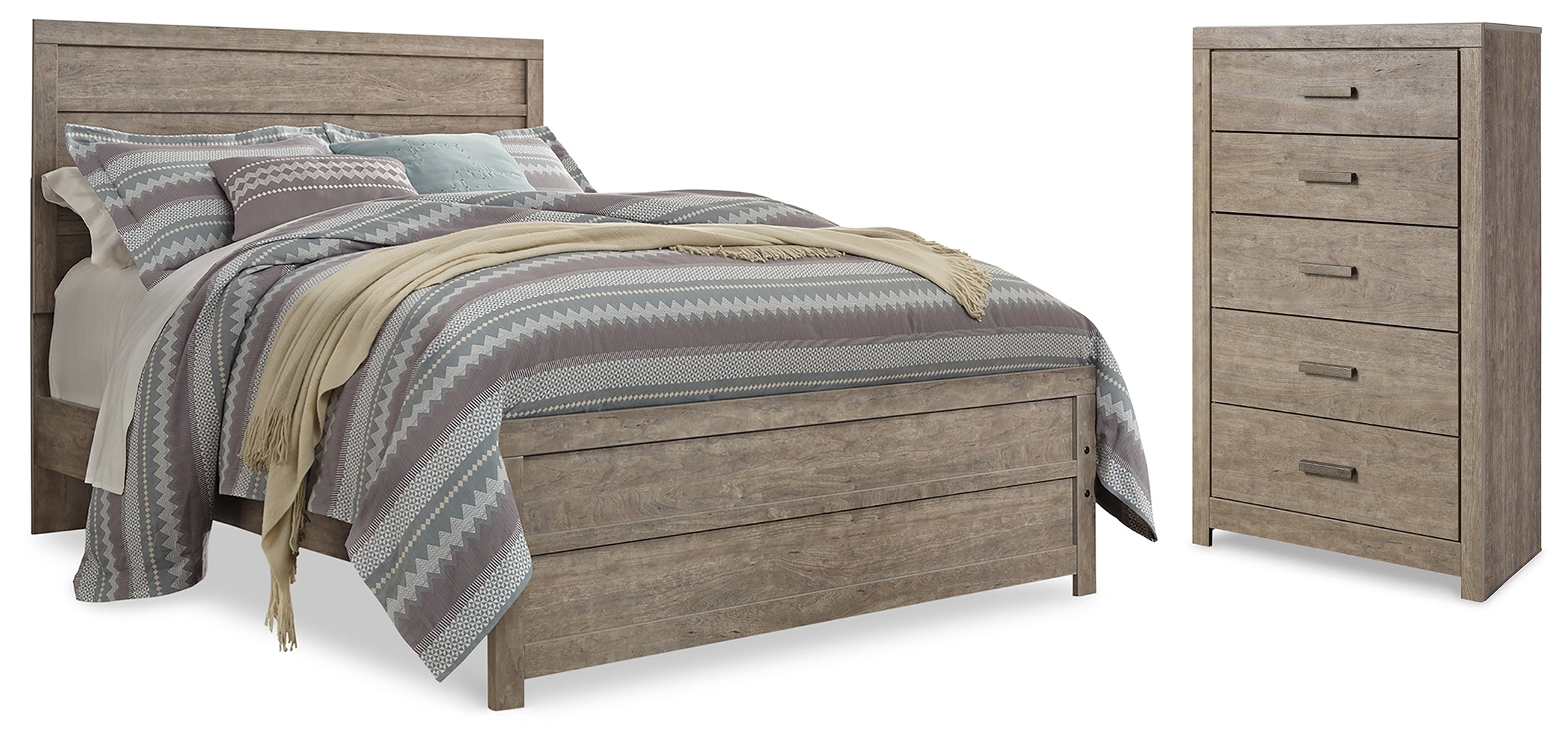 J&M Furniture - Ashley Furniture - Culverbach Queen Panel Bed with Chest - Queen Panel Bed with Chest - B070B21