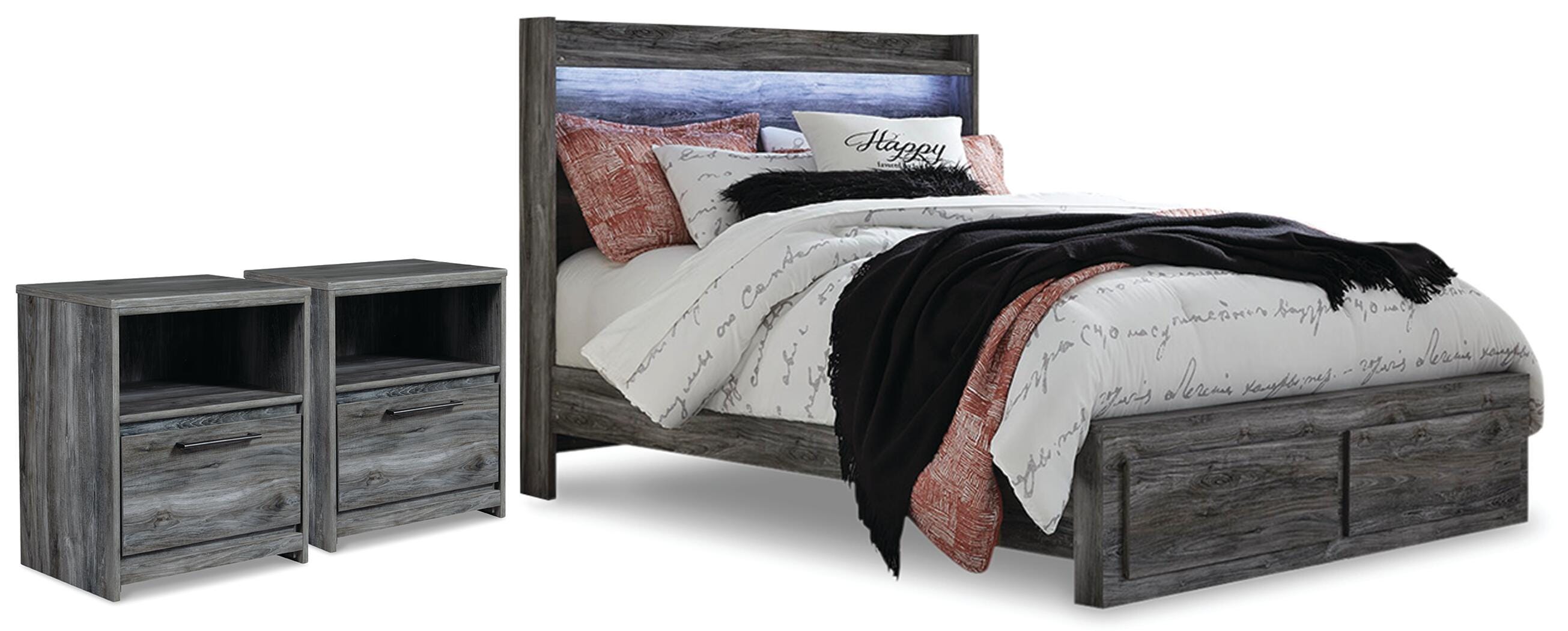 J&M Furniture - Ashley Furniture - Baystorm Queen Panel Storage Bed and 2 Nightstands - Queen Panel Storage Bed and 2 Nightstands - B221B84