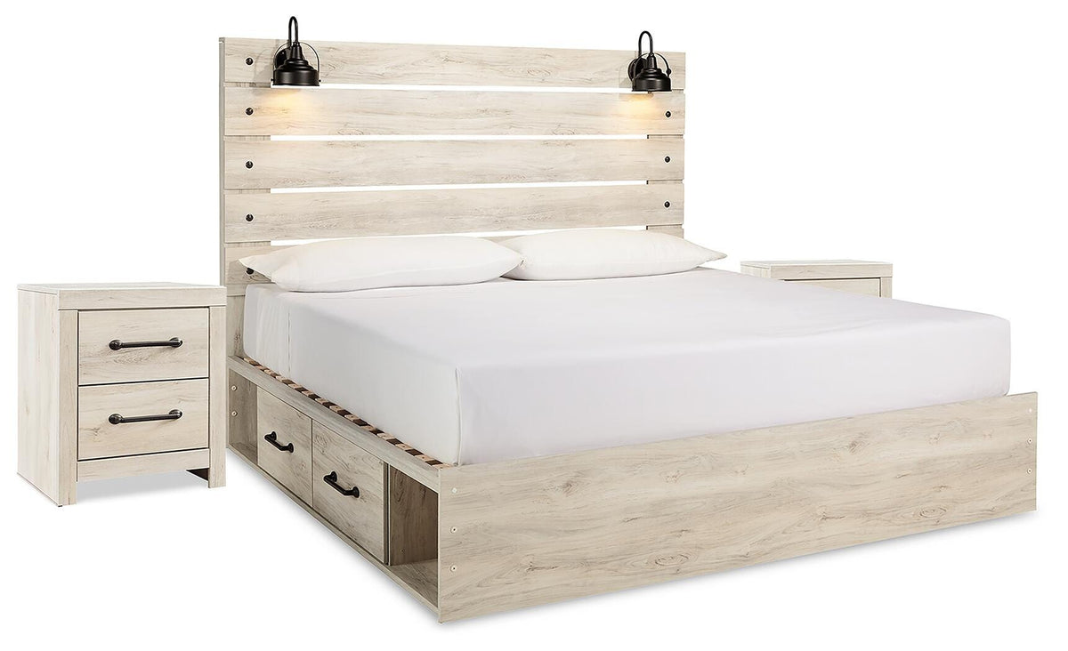 J&M Furniture - Ashley Furniture - Cambeck King Panel Bed with Storage and 2 Nightstands - King Panel Bed with Storage and 2 Nightstands - B192B115