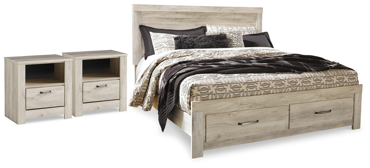 J&M Furniture - Ashley Furniture - Bellaby King Storage Bed and 2 Nightstands - King Storage Bed and 2 Nightstands - B331B23