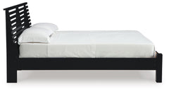 Danziar Full Panel Slat Bed, Dresser and Mirror