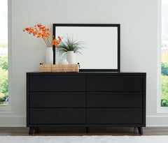 J&M Furniture - Ashley Furniture - Danziar Dresser and Mirror - Dresser and Mirror / Black - B1013B11